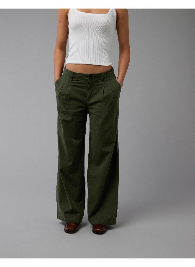 AE Stretch Linen-Blend High-Waisted Wide-Leg Trouser