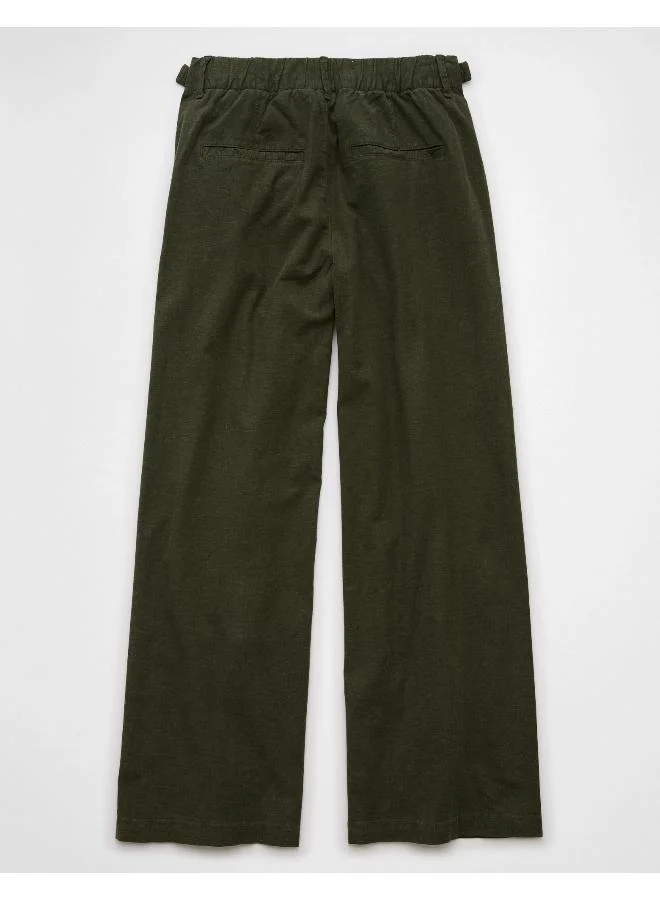 امريكان ايجل AE Stretch Linen-Blend High-Waisted Wide-Leg Trouser