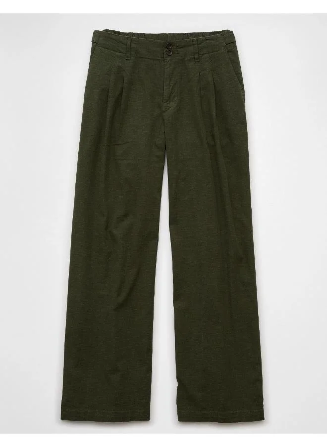 American Eagle AE Stretch Linen-Blend High-Waisted Wide-Leg Trouser