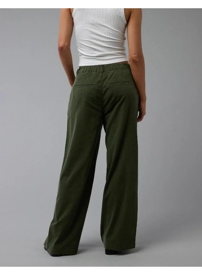 American Eagle AE Stretch Linen-Blend High-Waisted Wide-Leg Trouser