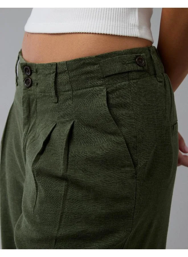 American Eagle AE Stretch Linen-Blend High-Waisted Wide-Leg Trouser