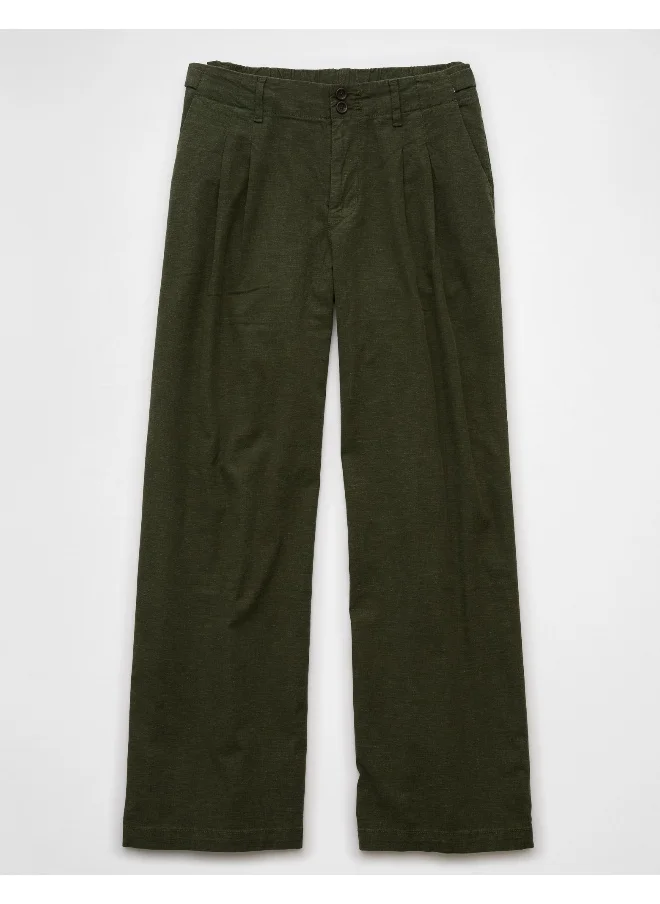 American Eagle AE Stretch Linen-Blend High-Waisted Wide-Leg Trouser