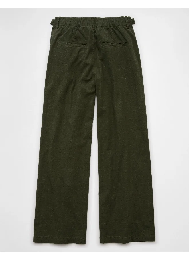 امريكان ايجل AE Stretch Linen-Blend High-Waisted Wide-Leg Trouser