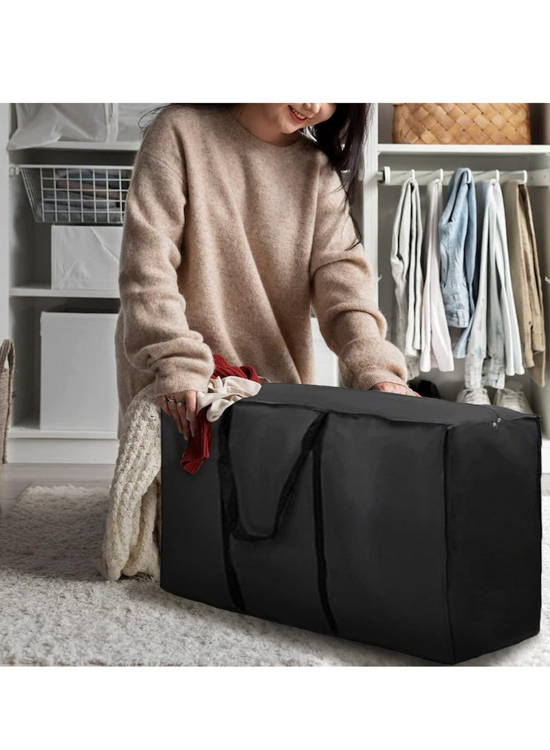 DUNISO 260L Large Storage Bags, 210D Waterproof, Dustproof, Thickened Robust Oxford Material Underbed Storage Bags for Clothes, Bedding, Clothing, Moving Home (122 x 39 x 55 cm)Black - Image 4