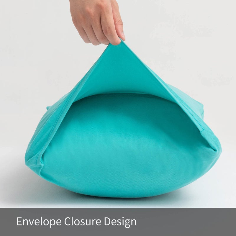 N&Y HOME Stretch Pillow Cases King - Jersey Knit & Envelope Closure Pillowcases with Ultra Soft T-Shirt Like Polyester Blend - King Size Size Set of 2  Aqua - Image 3