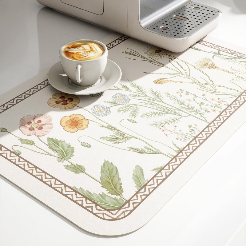 ISAENNE Designer Cottage Rectangular Placemats Set of 6,Flower Pattern PVC Placemat, Waterproof and Heat-Resistant Pastoral Style,Decoration for Kitchen,Dinning,Parties, Holiday,12"*17" - Image 4