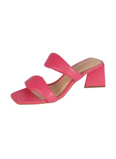 CARRANO Carrano Ladies DUO STRAPS Puffy Mid Heel Triangle Sandal Leather 429003 Cab123  - Image 3