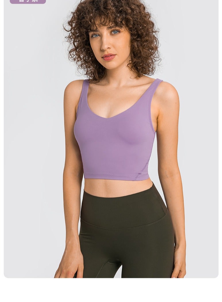 Women's Tank Top Padded Sports Bra Running Workout Yoga Crop Top - Image 2