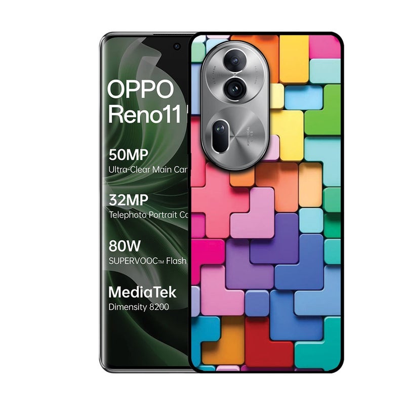 EYE CATCH Printed Protective Case Cover For Oppo Reno 11 Pro -  Blocks - Image 1