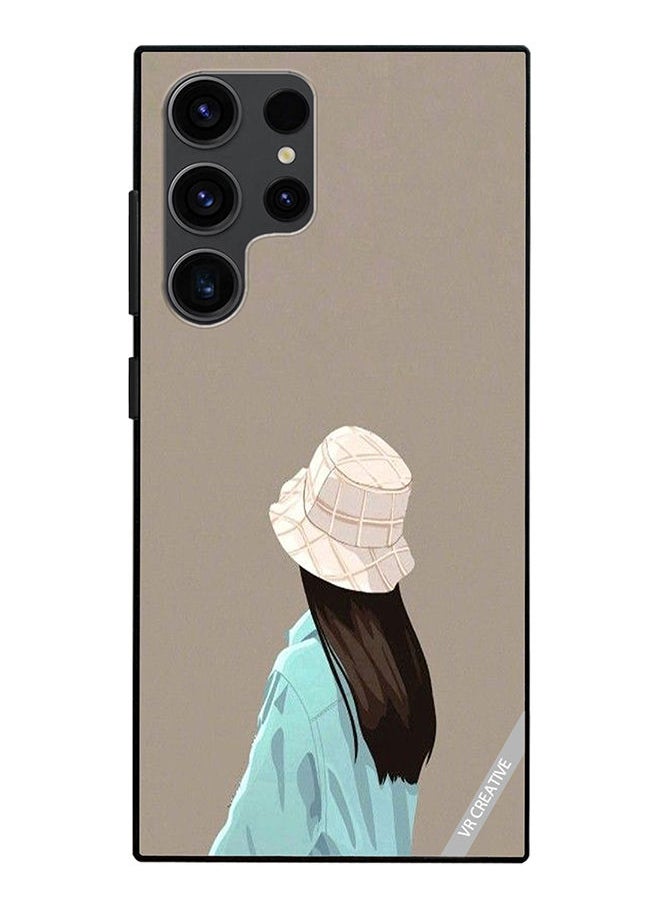 VR CREATIVE - Protective Case Cover For Samsung Galaxy S23 Ultra 5G Brown Hat Girl Design Multicolour - Image 1