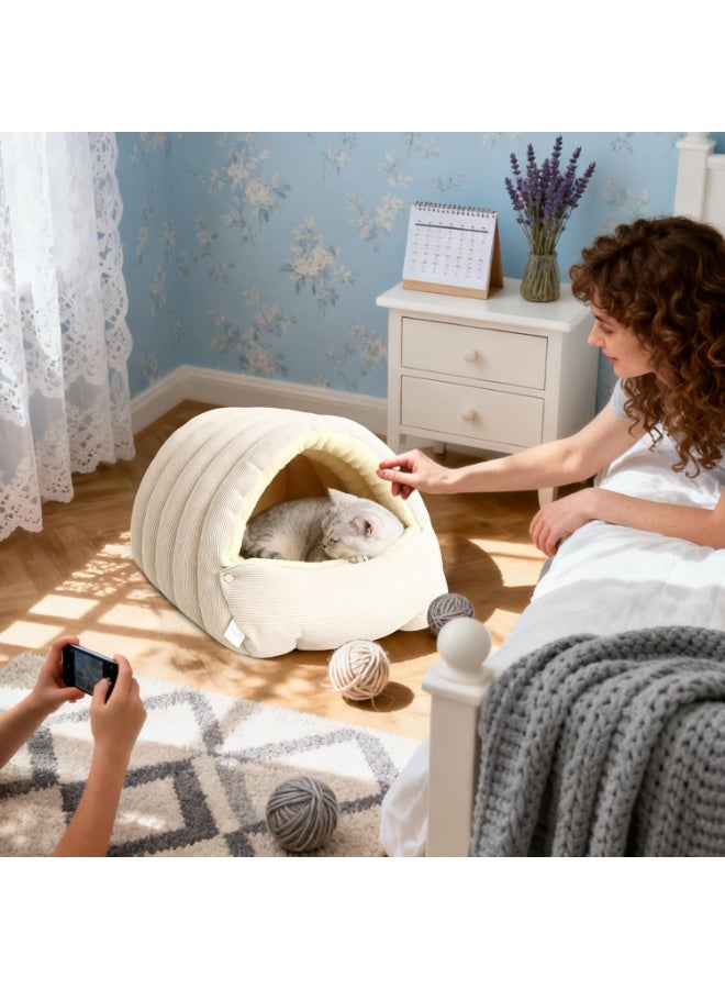 Bukela Cat Cave House, Warming Pet Resting Cave - Soft Indoor Kitten Beds,for Small Medium Large Kitten Puppy Indoor Living Room Garden Yard - Image 2