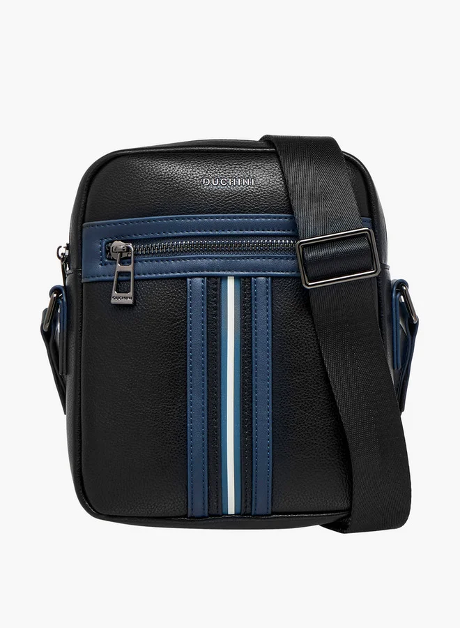دوتشيني Striped Crossbody Bag with Adjustable Strap