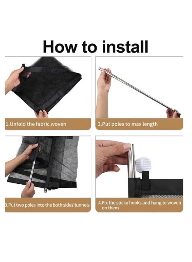 Pet Gate, Dog Isolation Net, Portable Foldable Pet Isolation Fence Dog Barrier Safety Fence Safety Magic Enclosure Net Extra Wide Retractable Adjustable Portable Folding Mesh Dog Gate - Image 4