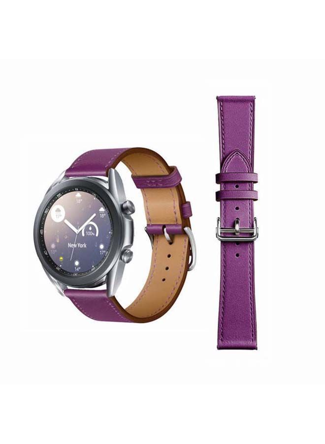 NIBEMINENT Supreme Genuine Leather Replacement Band For Samsung Galaxy Watch3 41mm Anemone - Image 1