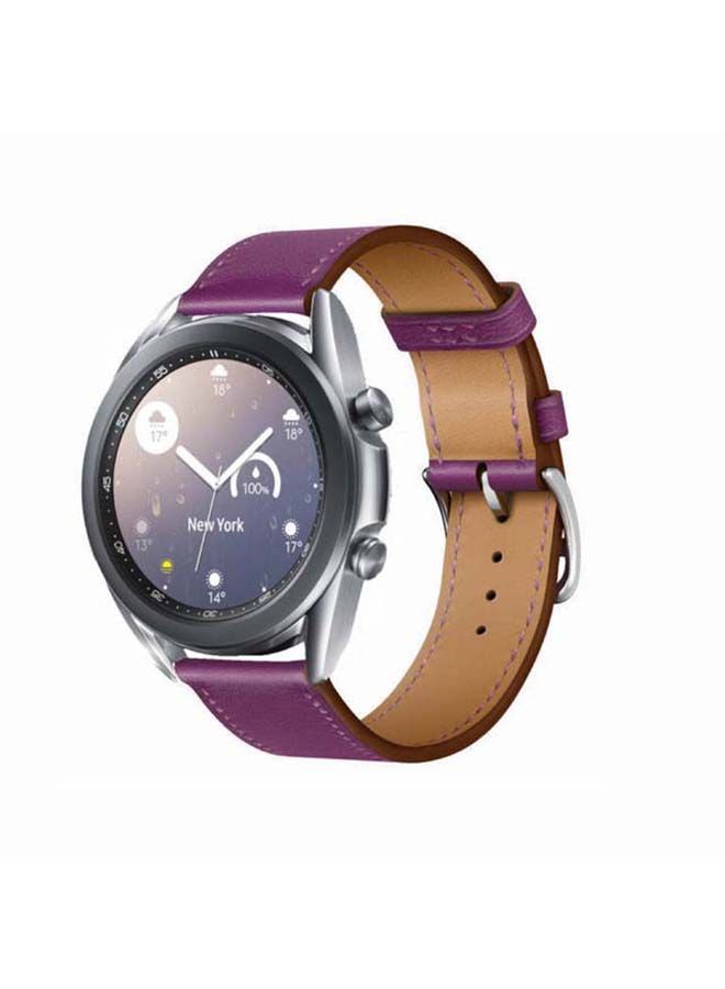 NIBEMINENT Supreme Genuine Leather Replacement Band For Samsung Galaxy Watch3 41mm Anemone - Image 2