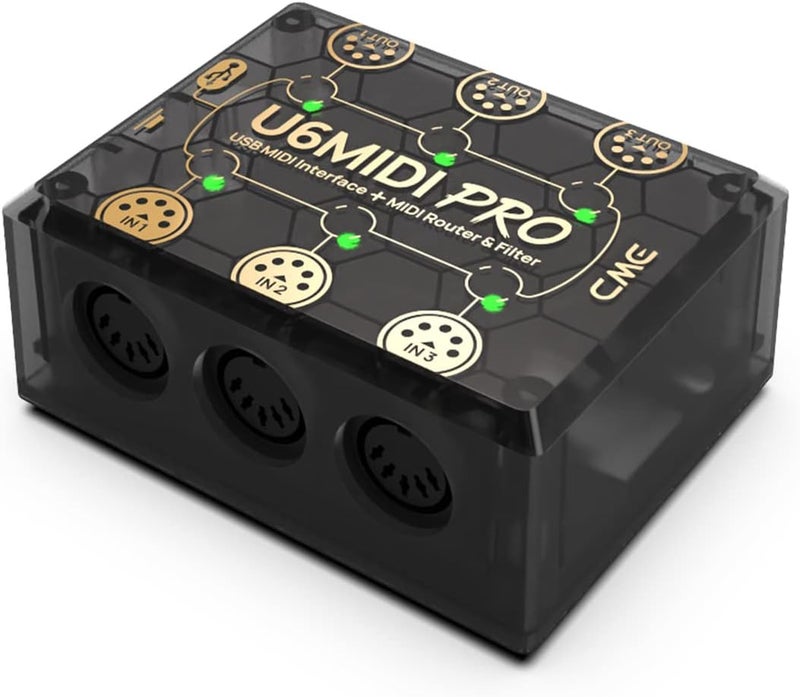 CME U6MIDI Pro - USB MIDI Interface with Router and Filter, 3-in-3-out MIDI Ports - Image 2
