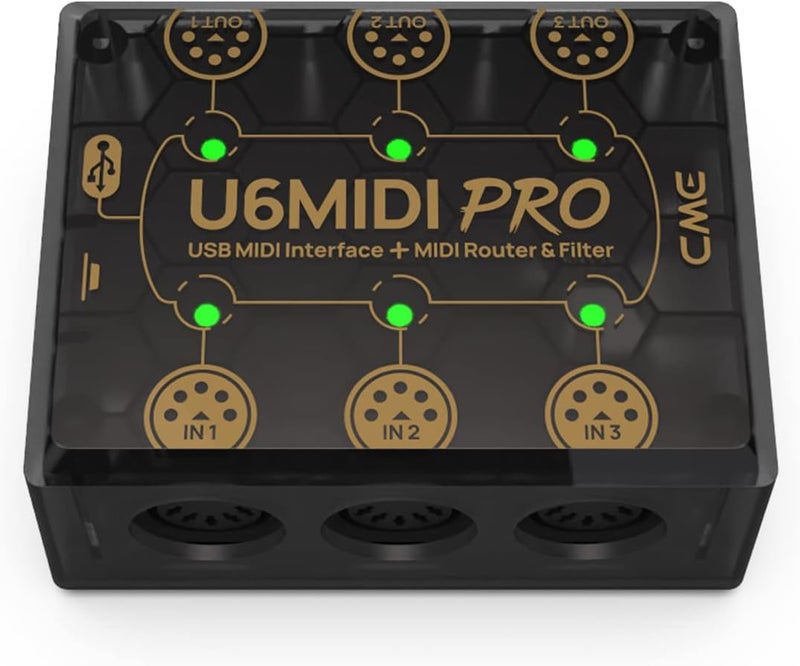 CME U6MIDI Pro - USB MIDI Interface with Router and Filter, 3-in-3-out MIDI Ports - Image 3