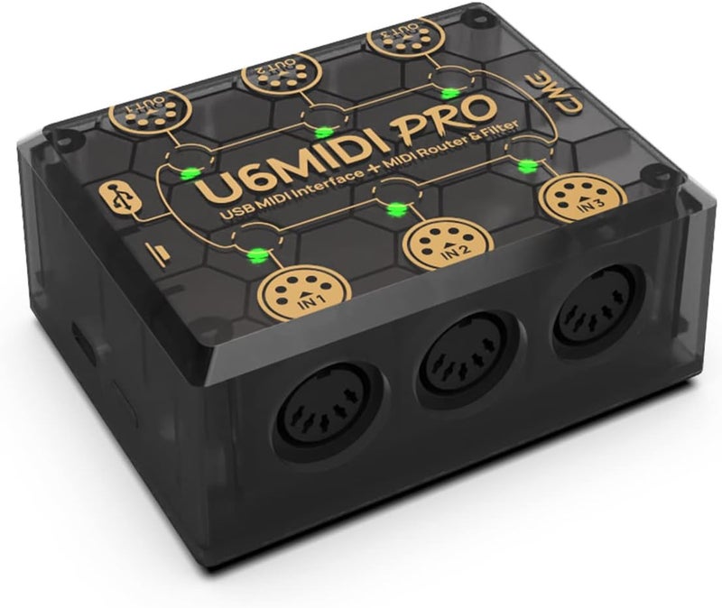CME U6MIDI Pro - USB MIDI Interface with Router and Filter, 3-in-3-out MIDI Ports - Image 1