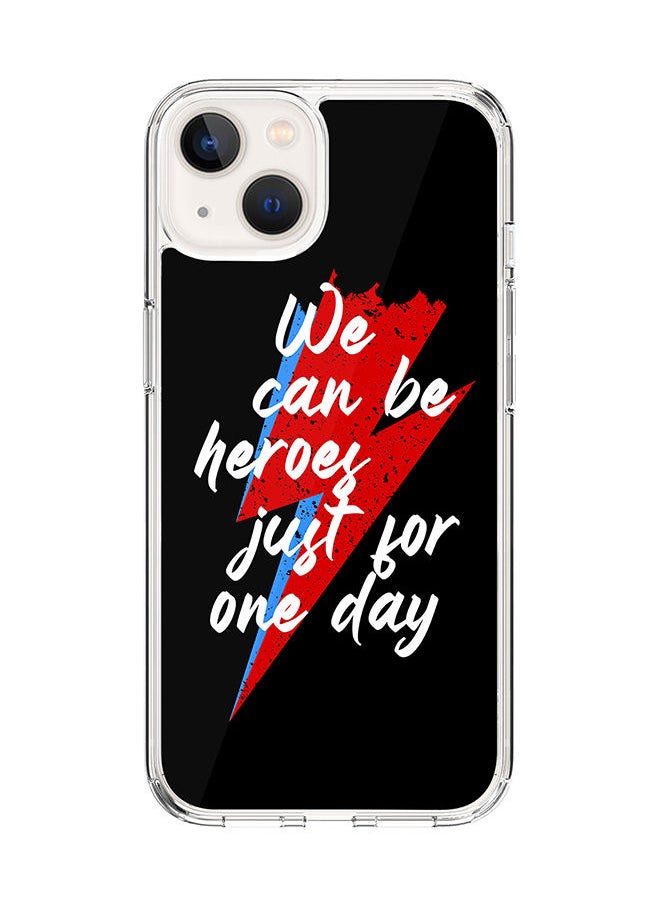 Stylizedd Classic Clear Case for Apple iPhone 14 Hybrid Soft Case Flexible Edges Anti Drop TPU PC Gel Thin Transparent Cover [ Designed for Apple iPhone 14 ] - We can be heros Full Print  - Image 1