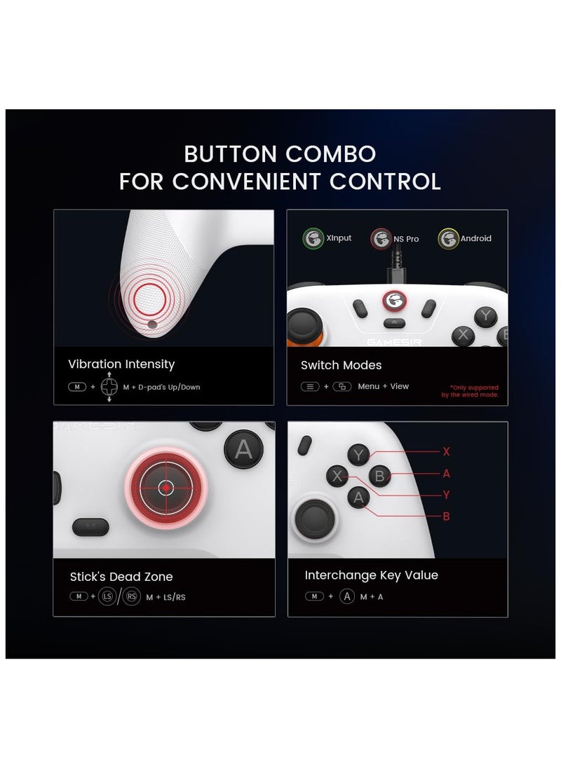 Generic - GameSir Nova Lite 2.4g Wireless Controller for Windows PC, iPhone, Android, Switch & Steam Deck, Bluetooth Controller Gamepad with Hall Effect Trigger,Turbo,Rumble Vibration(Nova Lite White) - Image 1