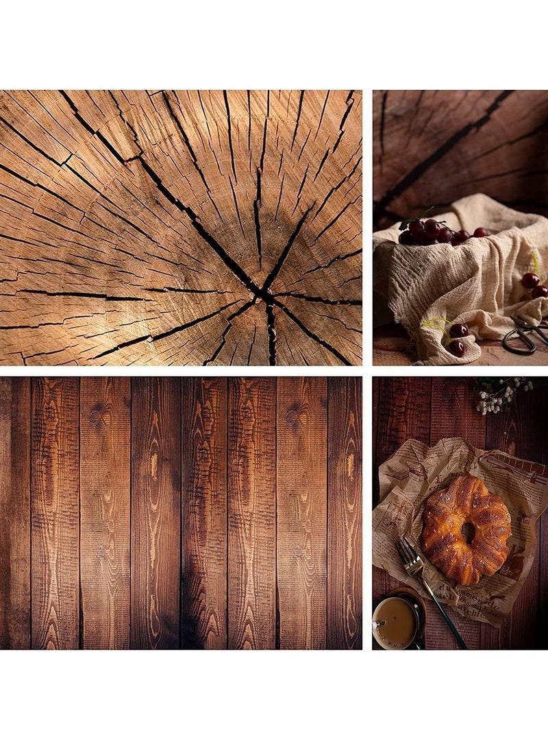 GUDOO مجموعة من 6 ورق خلفية للتصوير الفوتوغرافي على الوجهين مكونة من 12 نمطًا، بنمط نسيج الخشب والرخام والأسمنت، خلفيات مسطحة للطاولة لالتقاط الصور والمجوهرات ومستحضرات التجميل والمكياج - Image 2