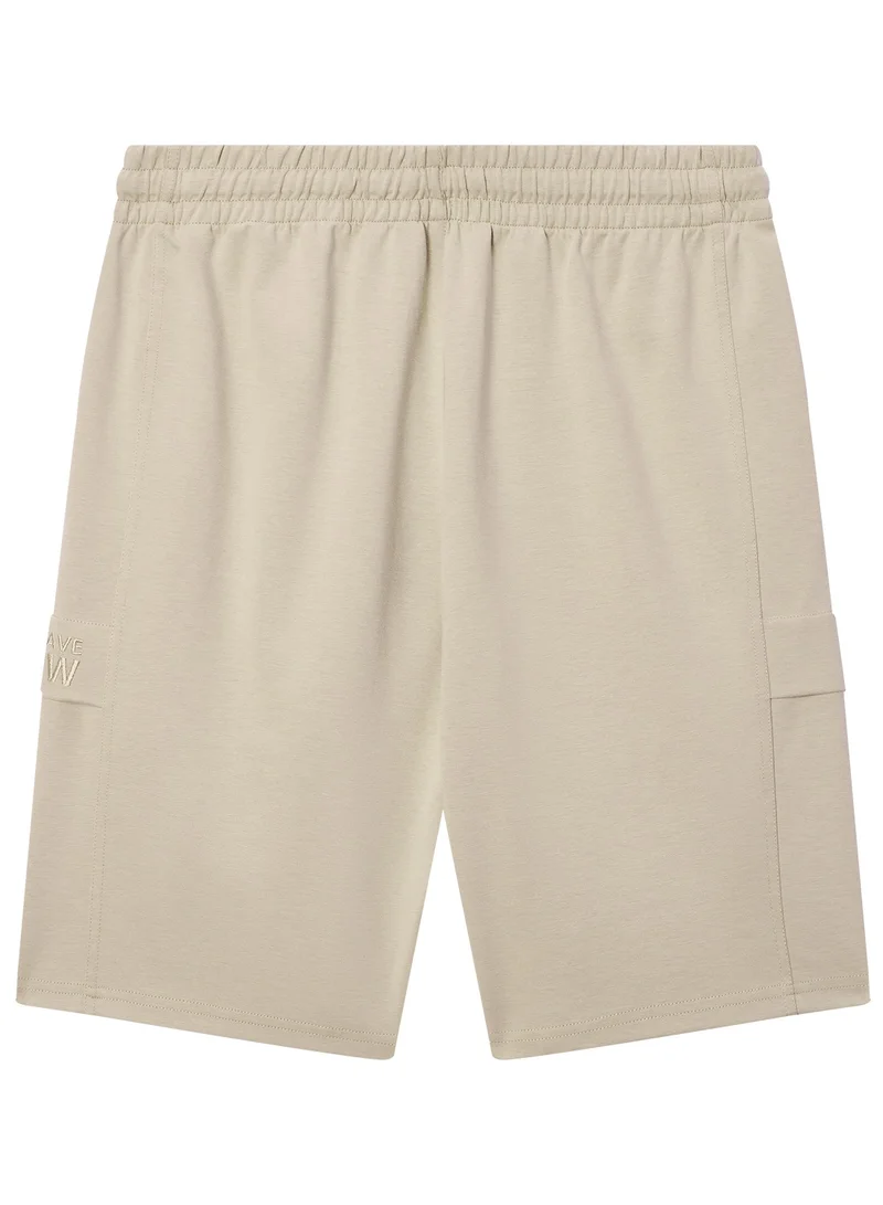 جيوردانو Men's Sorona Interlock Mid Rise Regular Embroidery Shorts