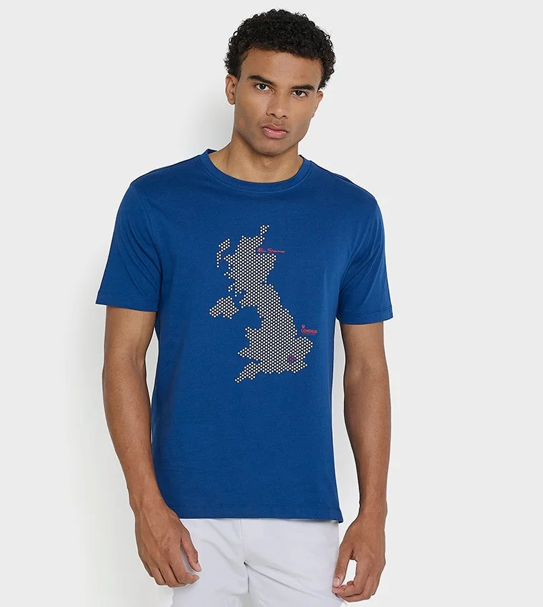 بين شيرمان Ben Sherman Men's Crew Neck Short Sleeve Printed T-Shirt