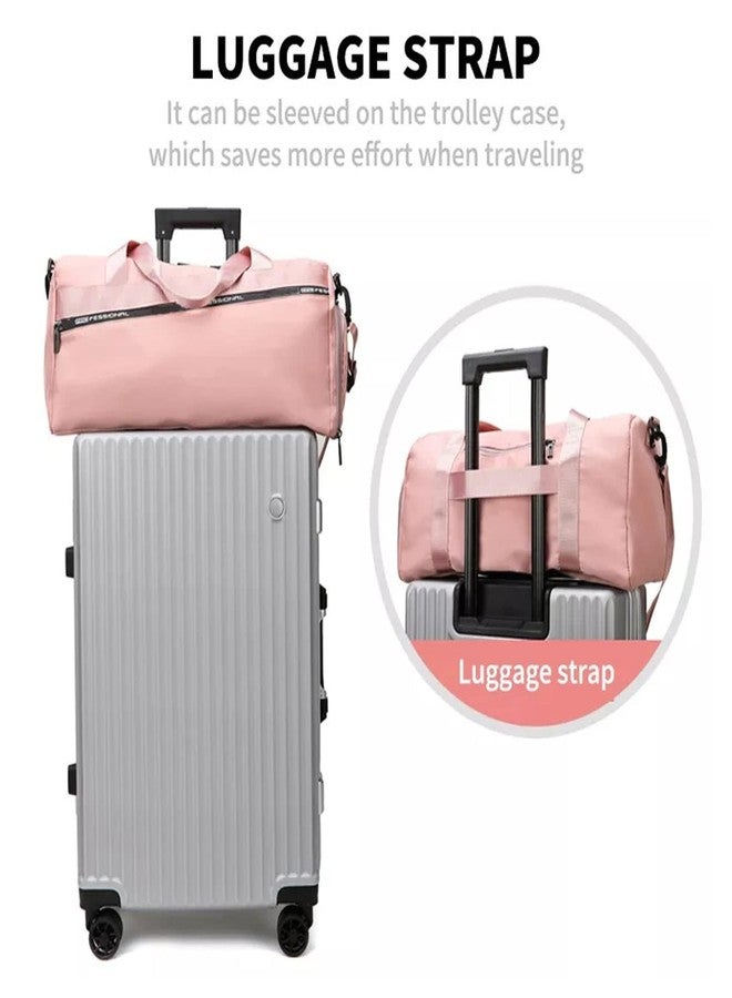 POPLEY Sports Gym Bag with Wet Pocket & Shoes Compartment Travel Duffel Bag for Men and Women Lightweight (Multicolor) (Pink) - Image 4