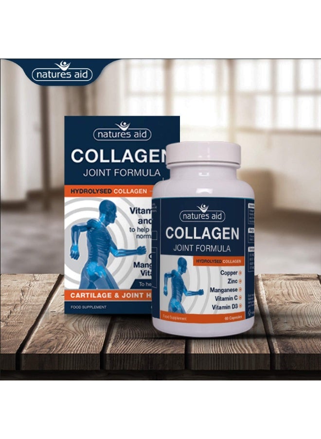 Natures Aid Collagen Joint Formula With Hydrolyzed Collagen | Contains Vitamin D3 & Zinc To Maintain Normal Bones | Copper, Manganese & Vitamin C To Support Cartilage & Joint Health | 60 Capsules - Image 2