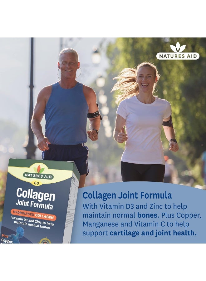 Natures Aid Collagen Joint Formula With Hydrolyzed Collagen | Contains Vitamin D3 & Zinc To Maintain Normal Bones | Copper, Manganese & Vitamin C To Support Cartilage & Joint Health | 60 Capsules - Image 3