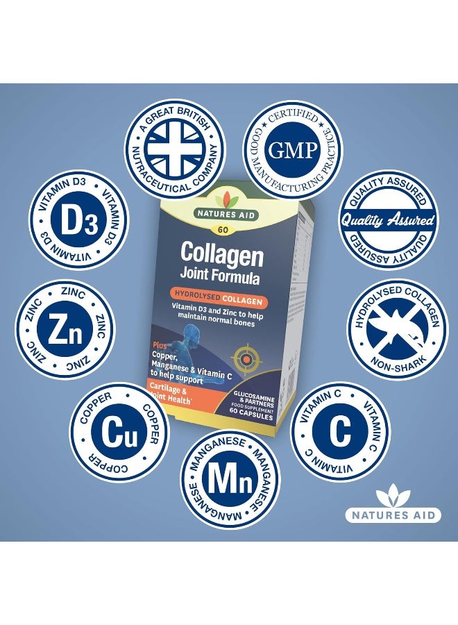 Natures Aid Collagen Joint Formula With Hydrolyzed Collagen | Contains Vitamin D3 & Zinc To Maintain Normal Bones | Copper, Manganese & Vitamin C To Support Cartilage & Joint Health | 60 Capsules - Image 5