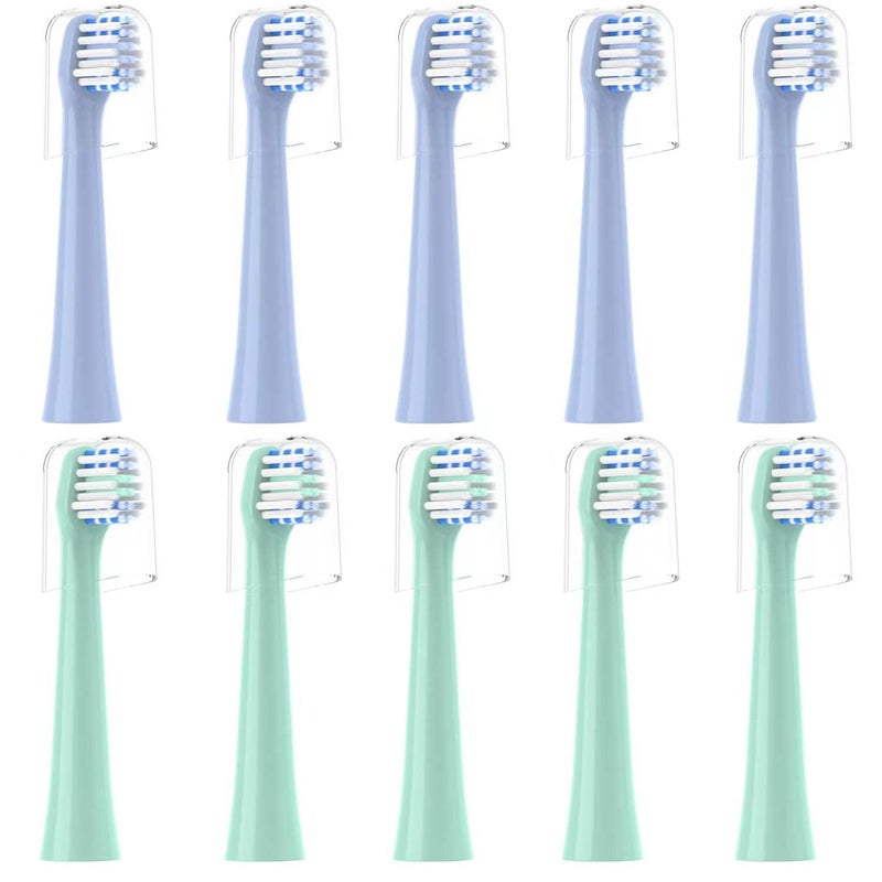 رؤوس فرشاة الأسنان البديلة CILGEWH عبوة 10 متوافقة مع فرشاة الأسنان الكهربائية الذكية Colgate Hum رأس بطارية كهربائية 5 زرقاء 5 خضراء