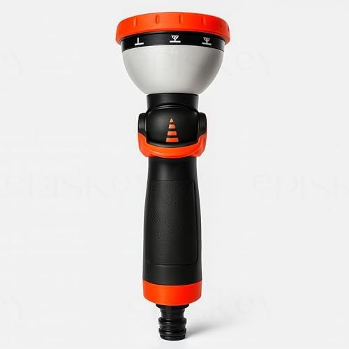 Episkey 8-Pattern High-Pressure Garden Hose Nozzle – Heavy-Duty Water Spray Gun with Leak-Proof Design, Metal Grip Lock, Adjustable Flow for Garden Watering, Car Washing & Cleaning - Image 1