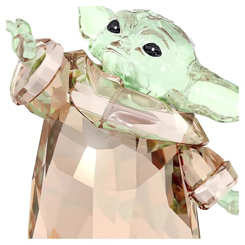 Swarovski Star Wars The Mandalorian, The Child Crystal Figurine, Teal and Brown Crystals - Image 4