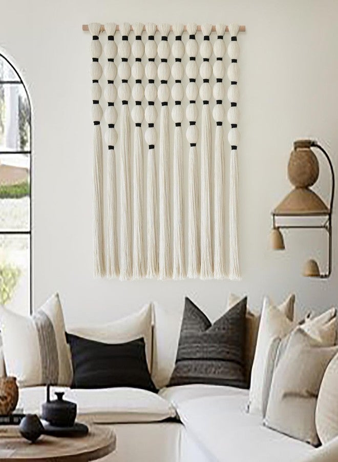 IOWER Macrame Wall Hanging 27" W x 31" L Boho Wall Decor Sphericity Cotton Textile Wall Hanging Art Fiber Yarn Art Handmade Detachable Assembly - Image 3