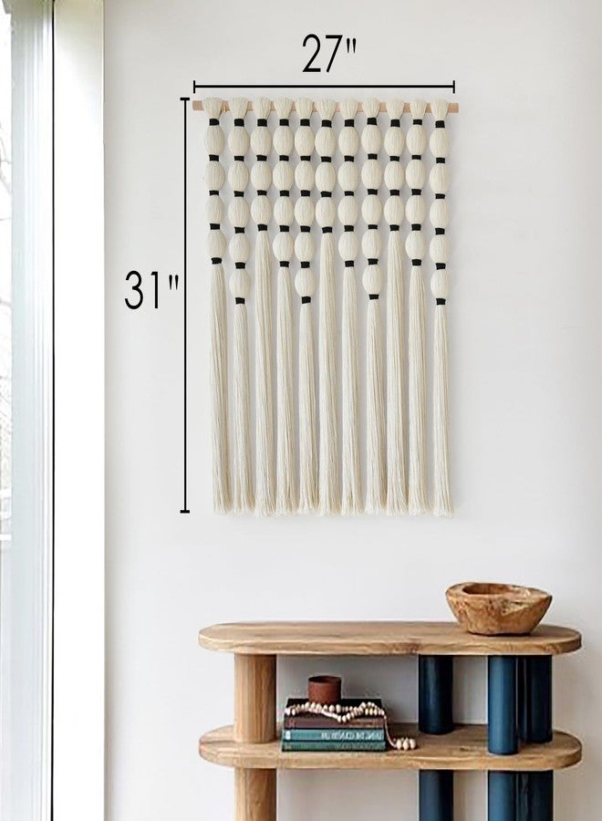 IOWER Macrame Wall Hanging 27" W x 31" L Boho Wall Decor Sphericity Cotton Textile Wall Hanging Art Fiber Yarn Art Handmade Detachable Assembly - Image 4