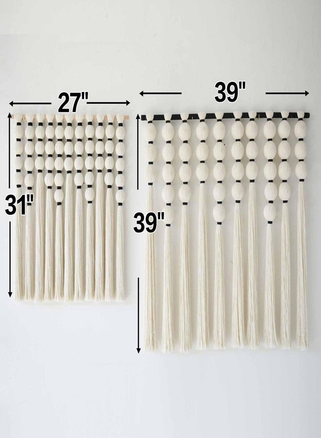 IOWER Macrame Wall Hanging 27" W x 31" L Boho Wall Decor Sphericity Cotton Textile Wall Hanging Art Fiber Yarn Art Handmade Detachable Assembly - Image 5