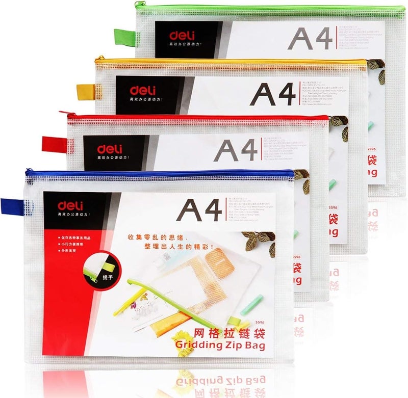 Deli E5596 Zip Bag Mesh, Assorted Color - 10 PCs - Image 5