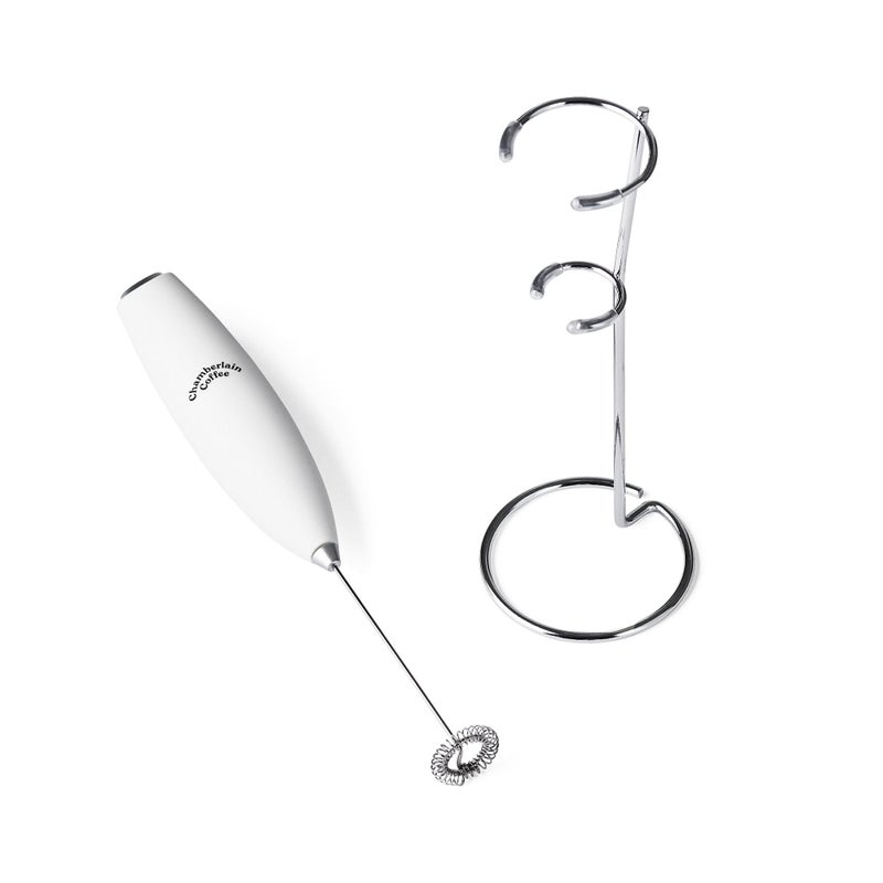 Chamberlain Coffee White Milk Frother - Handheld Frother for Coffee, Matcha, Hot Chocolate and Drink Mixer - Electric Foam Maker - White - Image 2