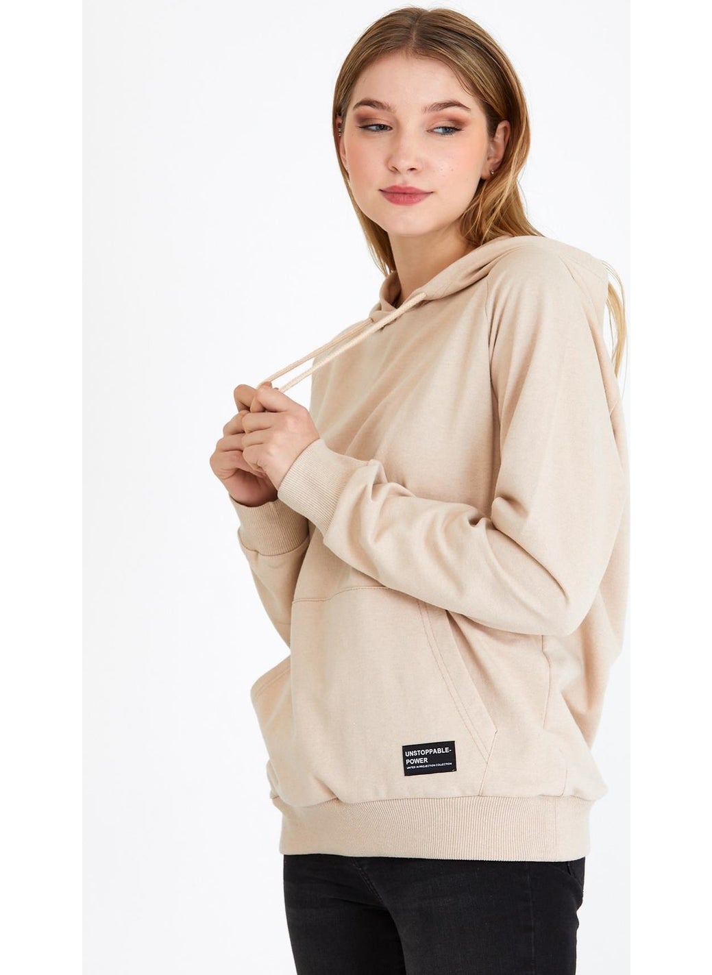 Women's Beige Hooded Basic Knitted Sweatshirt - pzsku/ZCF56ED70FB65D236008FZ/45/_/1728061642/024dace9-95b0-43f4-8d0d-da90bb30fdc6