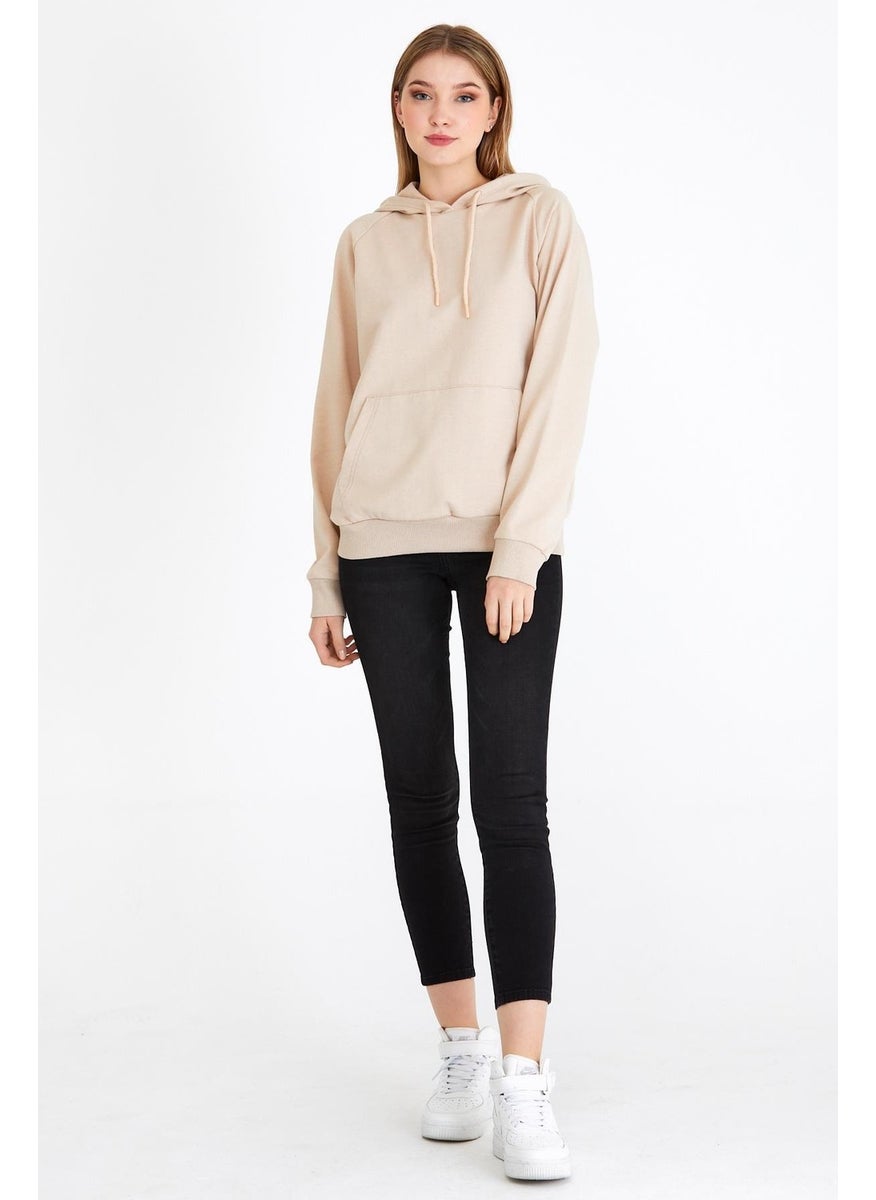 Women's Beige Hooded Basic Knitted Sweatshirt - pzsku/ZCF56ED70FB65D236008FZ/45/_/1728061665/61fe8915-fda8-45b1-9ad2-a69b3d09b2ac