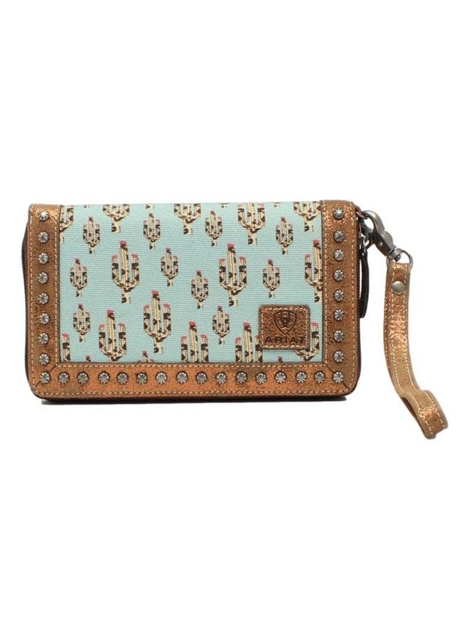 ARIAT Women's Cactus Cruiser Clutch Turquoise Handbag, Turquoise, One Size