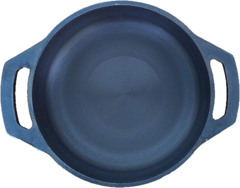 Bharath Agencies Cast Iron Large Kadai Kadhai with Flat Base Heavy Wok for Cooking, 10.5 inch Diameter and 8 Cm Depth, Induction Compatible - Weight ~ 3 Kgs - Image 5