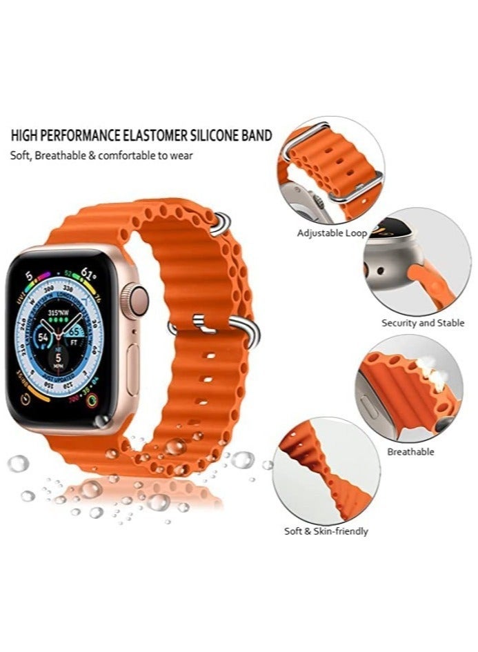 Sport New Silicone Band Compatible with Apple Watch Ultra Ocean 42/44/45/49mm Strap for iWatch Series Ultra 8 7 6 5 SE - Image 4