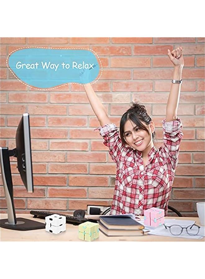 22 قطعة مكعب ألعاب، مكعب يدوي لتخفيف القلق، ألعاب قلب مكعبات للكبار للتخفيف من التوتر وتمضية الوقت (أزرق، وردي، نعناعي، أصفر) - Image 4