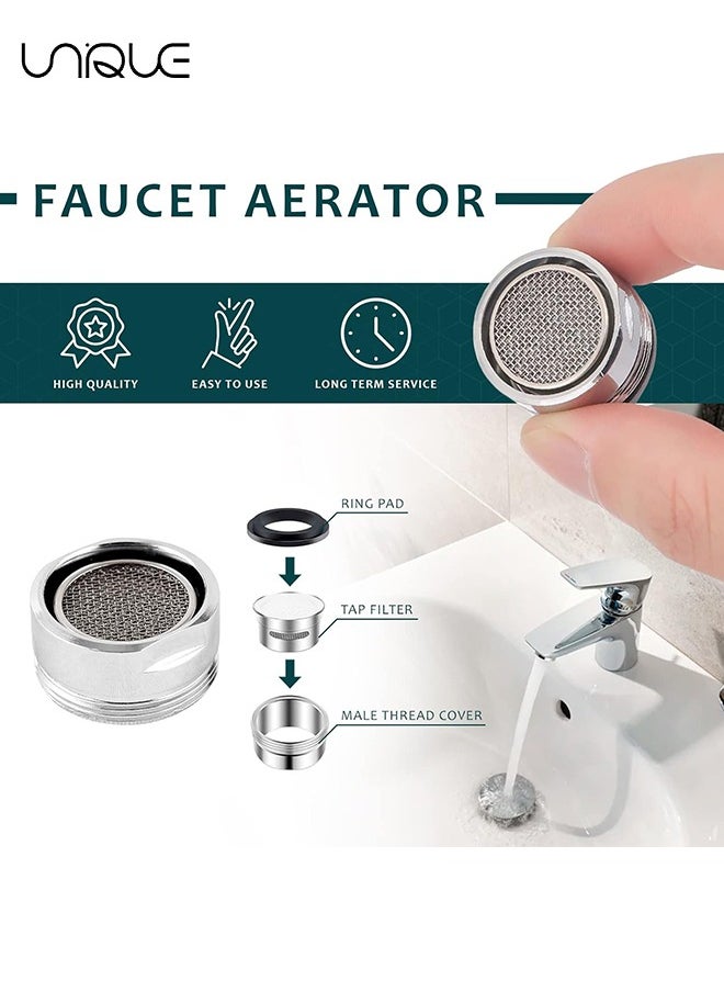 Unique 4 Pcs Splash-Proof Faucet Nozzle Filter for Bathroom Kitchen Sink Spray Tap Attachment Single Handle High Arc Pull Out Taps Swivel Aerator（24 mm）  - Image 2