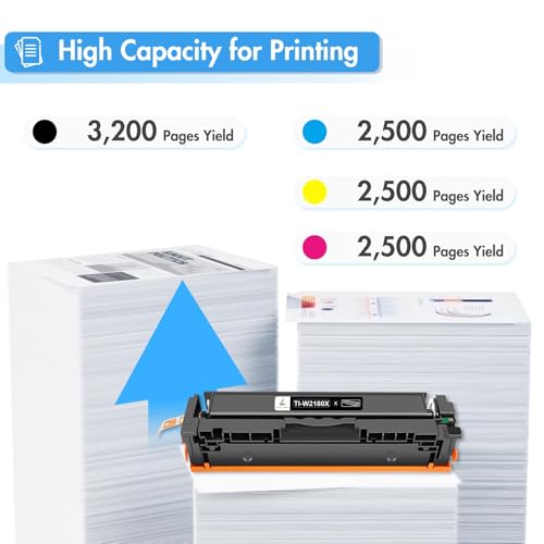 TRUE IMAGE 218X Toner Cartridges 4 Pack 218A 3301sdw 3301fdw 3301 Compatible Replacement for HP 218 Color LaserJet Pro MFP 3301fdw 3301cdw 3201dw 3201 Printer High Yield Ink Set W2180X with Chip (B/C/Y/M) - Image 3