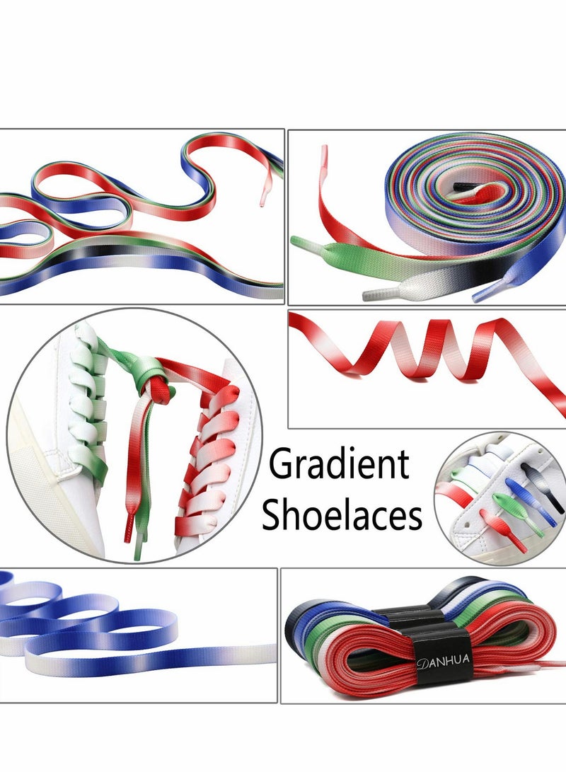 Excefore زوجان من أربطة الأحذية المسطحة بعرض 2/5 بوصة للأحذية الرياضية والأحذية الرياضية والأحذية ذات الأربطة - Image 2
