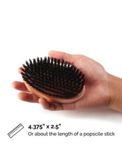 Zeus Oval Military Beard Brush Boar Bristle Military Style Beard Brush For Men Made In Germany (Firm Bristles) Q91  - Image 3