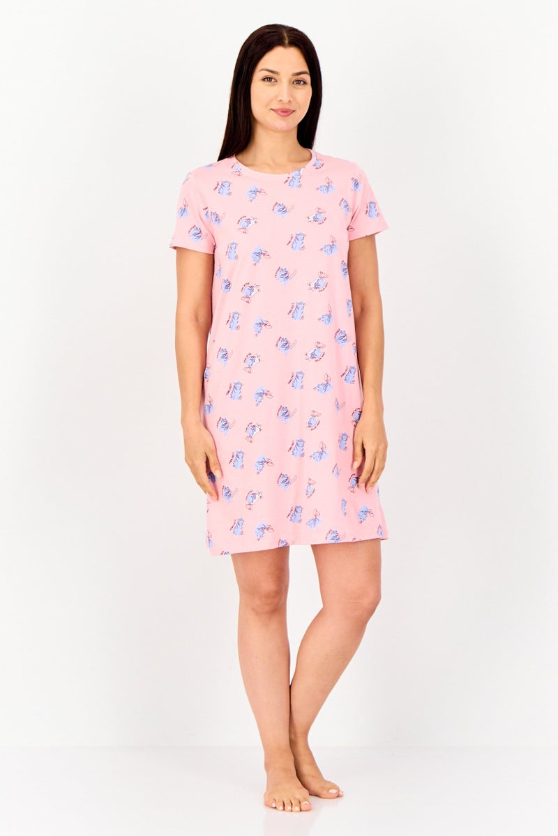 zivame فستان نوم بطبعة حيوانات بياقة دائرية للنساء، متعدد الألوان - Image 4